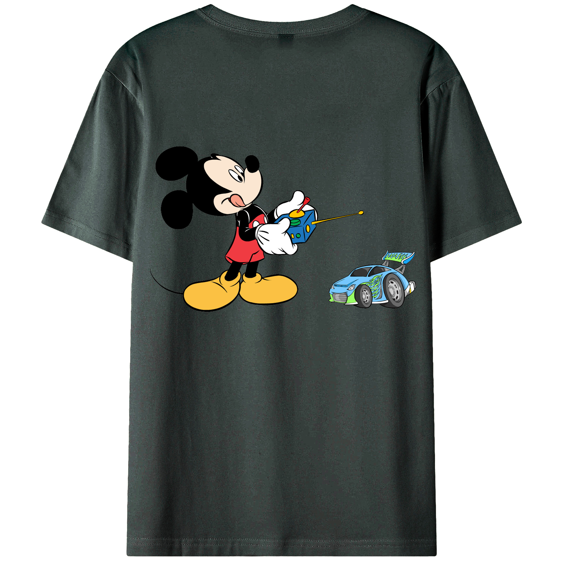 ミッキーマウス Mickey Mouse 綿100％ メンズ半袖Tシャツ（バックプリント） 通気性
